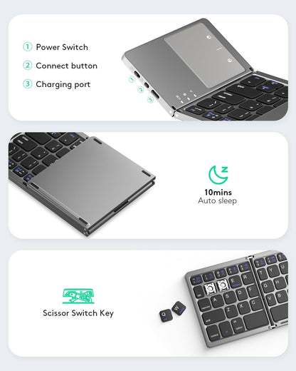 FoldEz™ - Mini Wireless Keyboard