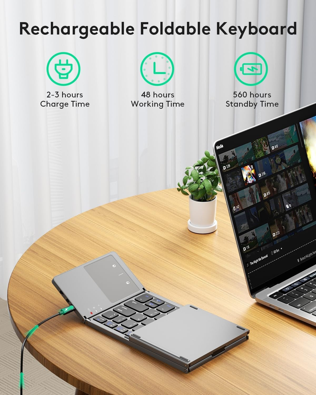 FoldEz™ - Mini Wireless Keyboard